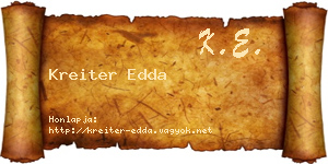 Kreiter Edda névjegykártya